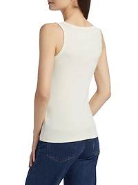 Diamante Trim Rib-Knit Tank