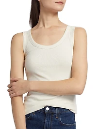 Diamante Trim Rib-Knit Tank