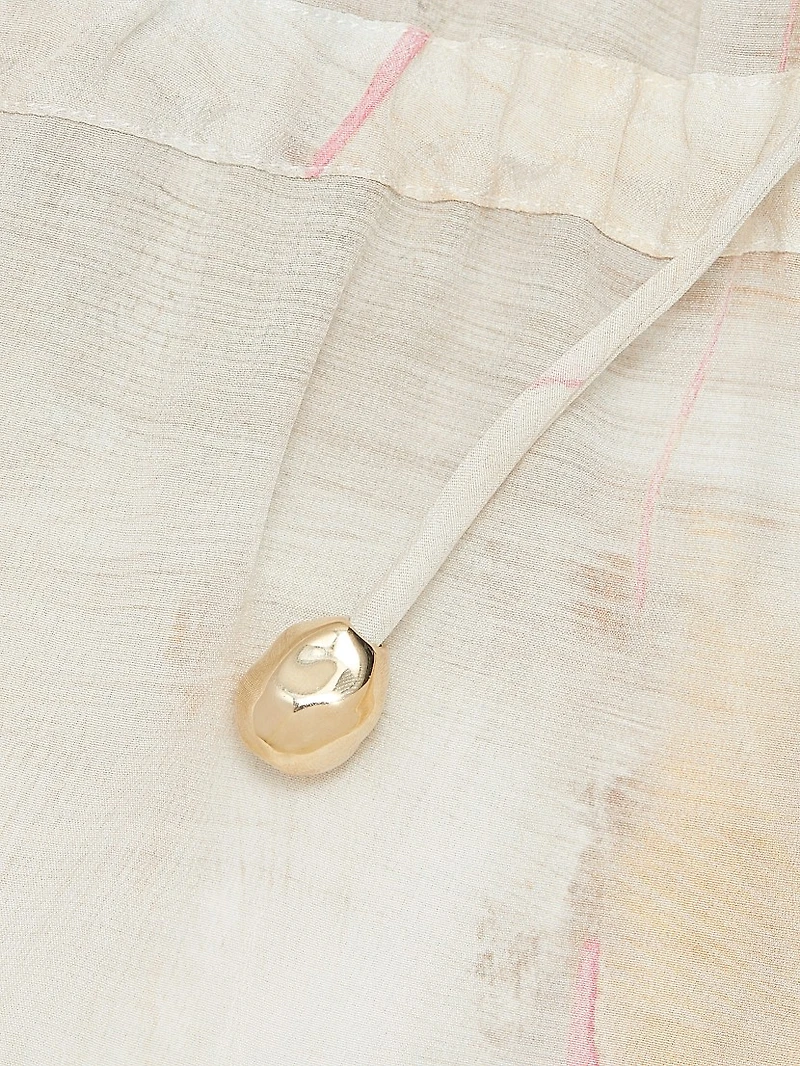 Crepe De Chine Draped Midi-Dress