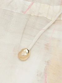 Crepe De Chine Draped Midi-Dress