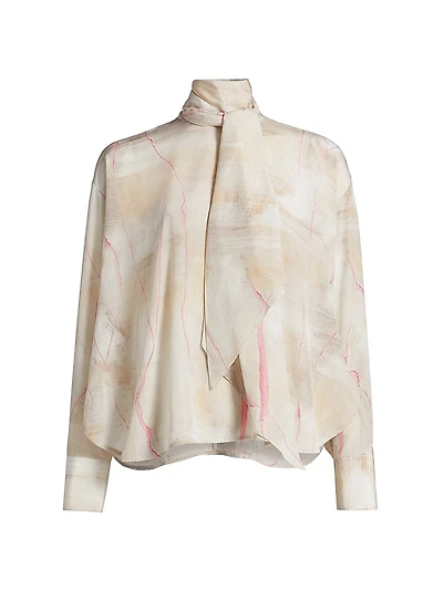 Silk Printed Crepe De Chine Blouse
