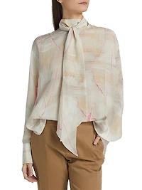 Silk Printed Crepe De Chine Blouse