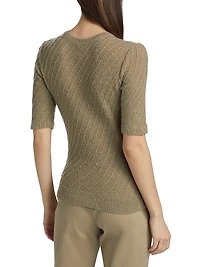 Wool-Silk Short-Sleeve Sweater