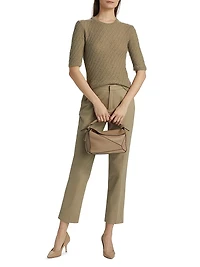 Wool-Silk Short-Sleeve Sweater