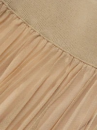 Pleated Tulle Midi-Skirt