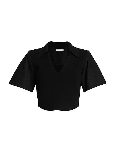 Lizzie Linen-Blend Short-Sleeve Top