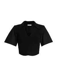 Lizzie Linen-Blend Short-Sleeve Top