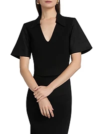 Lizzie Linen-Blend Short-Sleeve Top