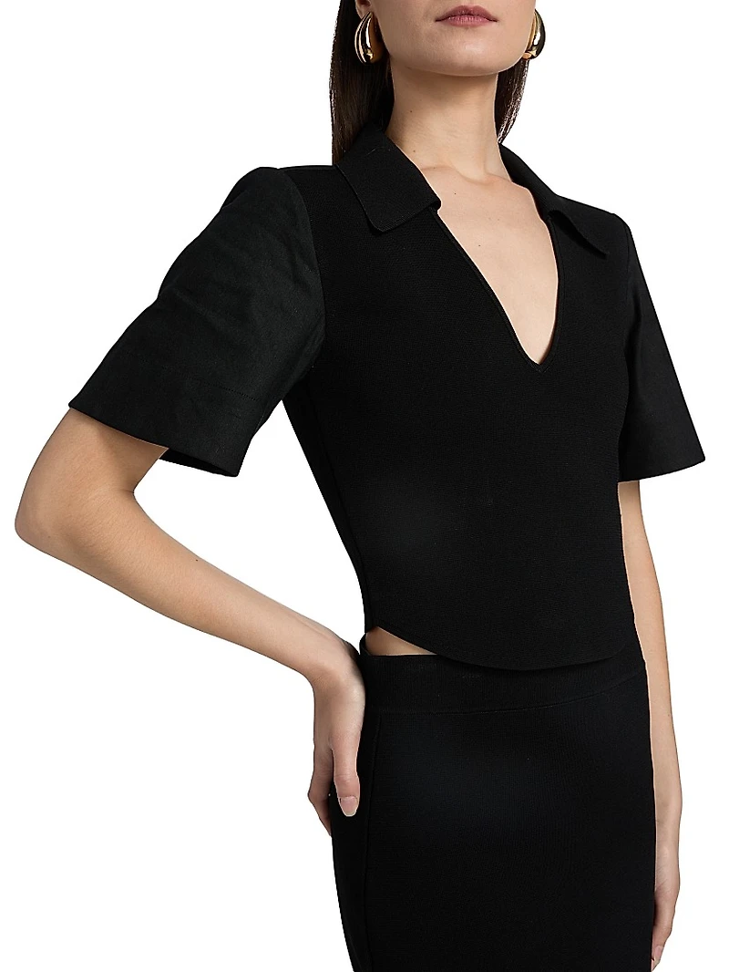 Lizzie Linen-Blend Short-Sleeve Top
