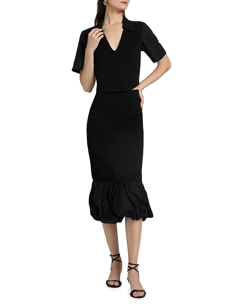 Lizzie Linen-Blend Short-Sleeve Top
