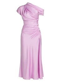 Joanna Asymmetric Draped Midi-Dress