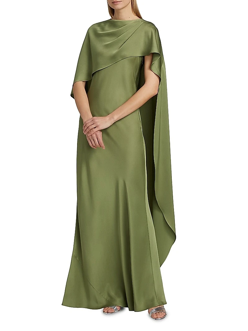 Izel Boatneck Cape Gown