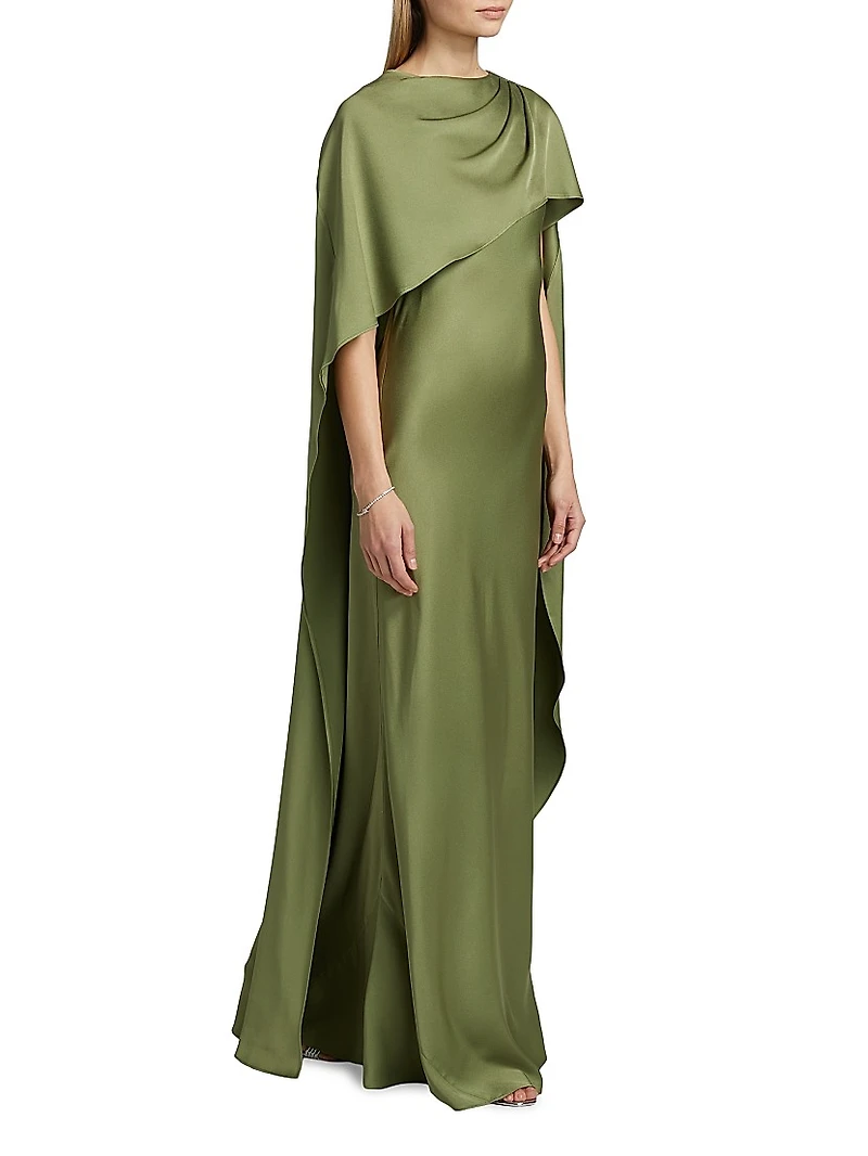Izel Boatneck Cape Gown