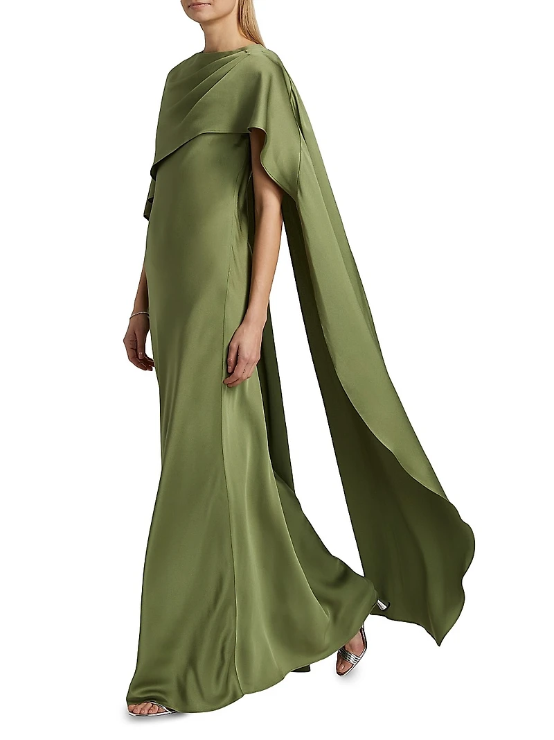 Izel Boatneck Cape Gown