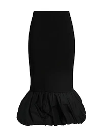Camille Bubble-Hem Pencil Midi-Skirt