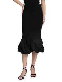 Camille Bubble-Hem Pencil Midi-Skirt