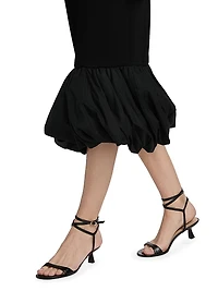 Camille Bubble-Hem Pencil Midi-Skirt