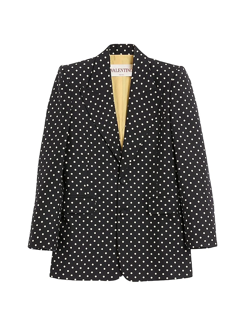 Single-Breasted Shantung Silk Blazer