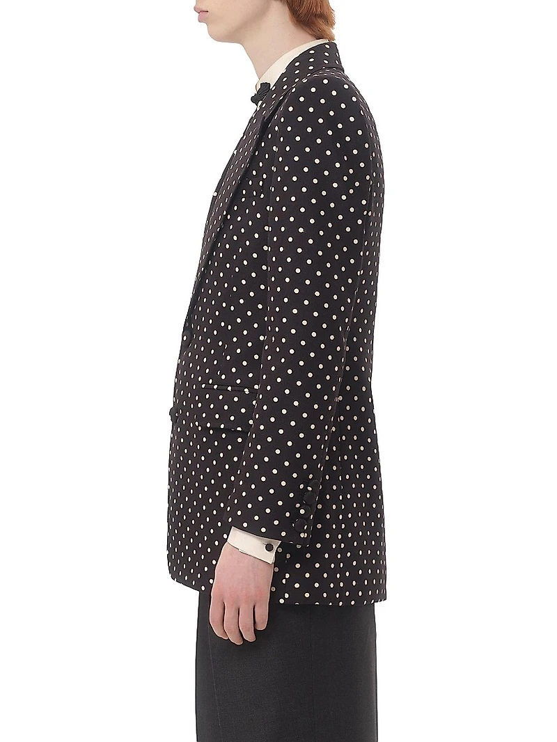 Single-Breasted Shantung Silk Blazer