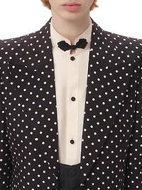 Single-Breasted Shantung Silk Blazer