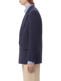 Double-Breasted Blazer Wool Gabardine