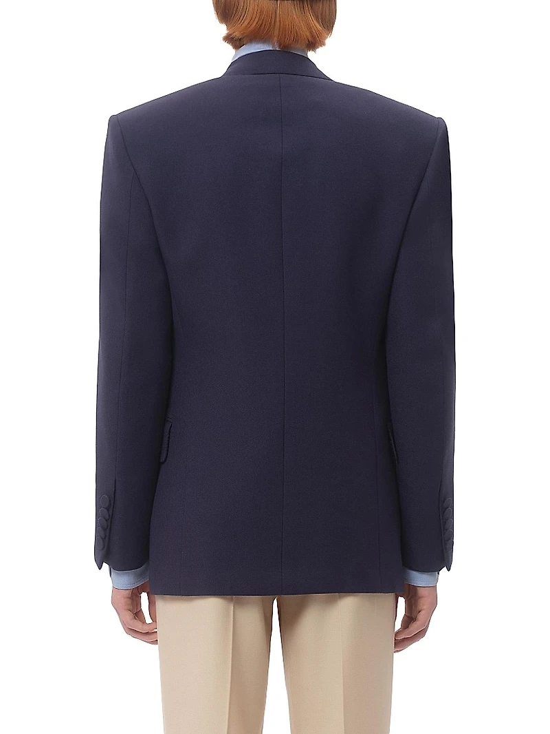 Double-Breasted Blazer Wool Gabardine