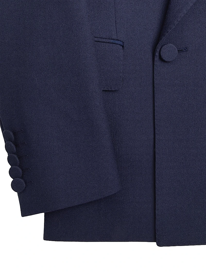 Double-Breasted Blazer Wool Gabardine