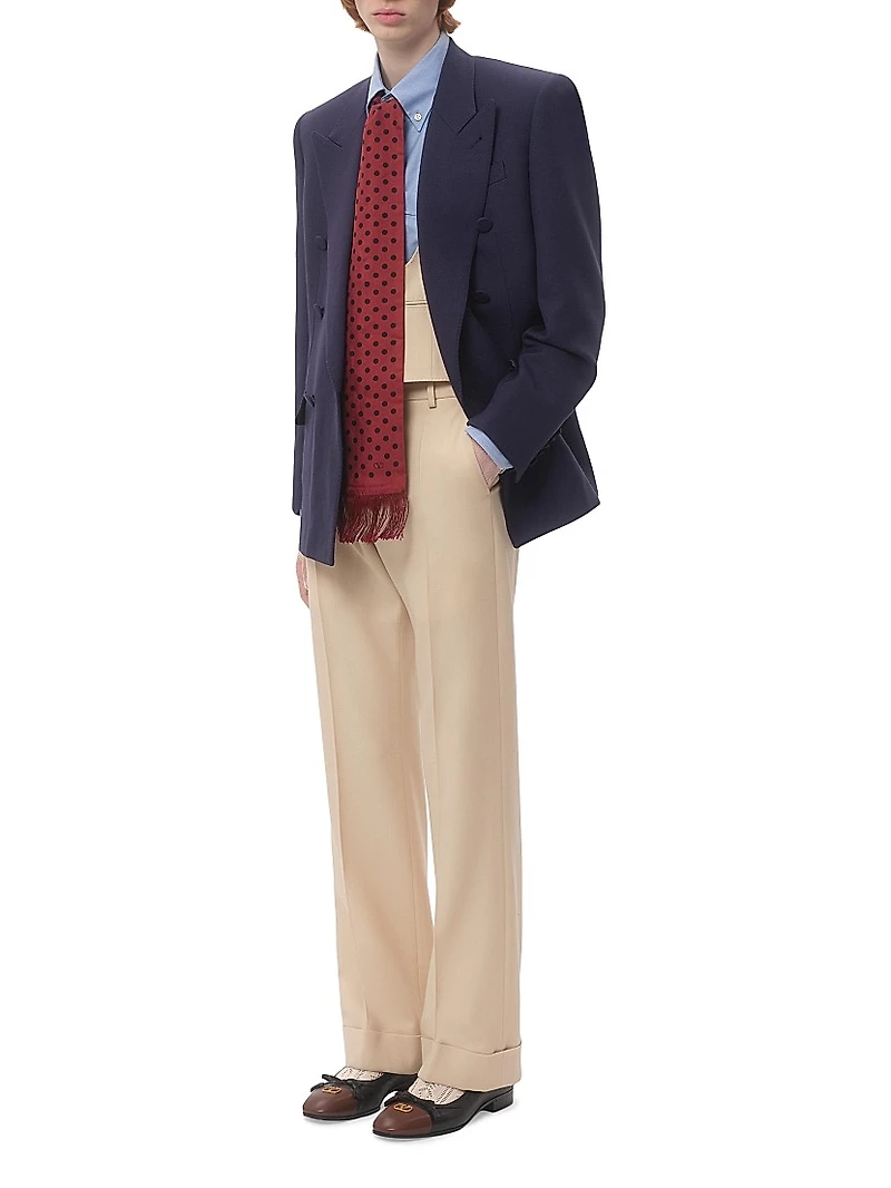 Double-Breasted Blazer Wool Gabardine