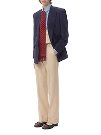 Double-Breasted Blazer Wool Gabardine