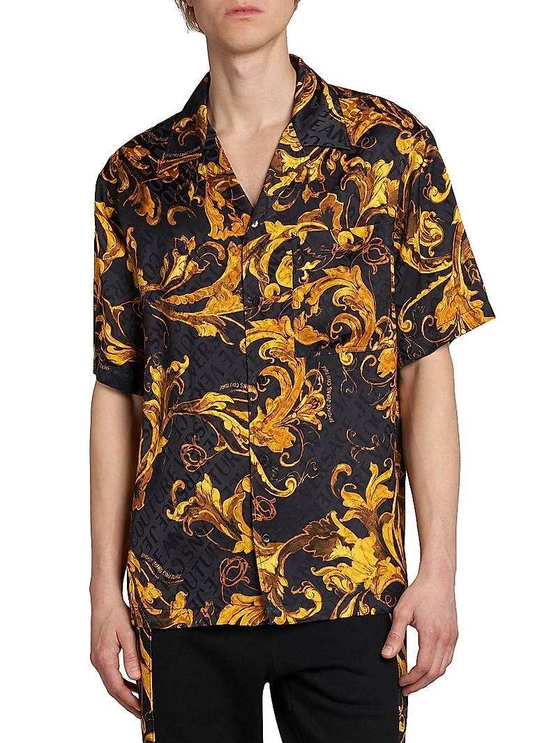 Barocco Short-Sleeve Button-Front Shirt