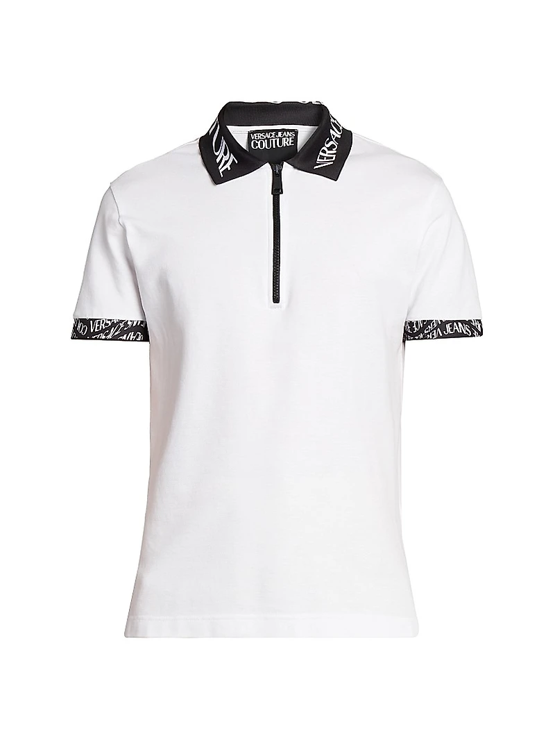 Logo Trim Half-Zip Polo Shirt