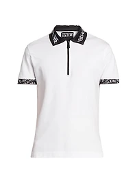 Logo Trim Half-Zip Polo Shirt