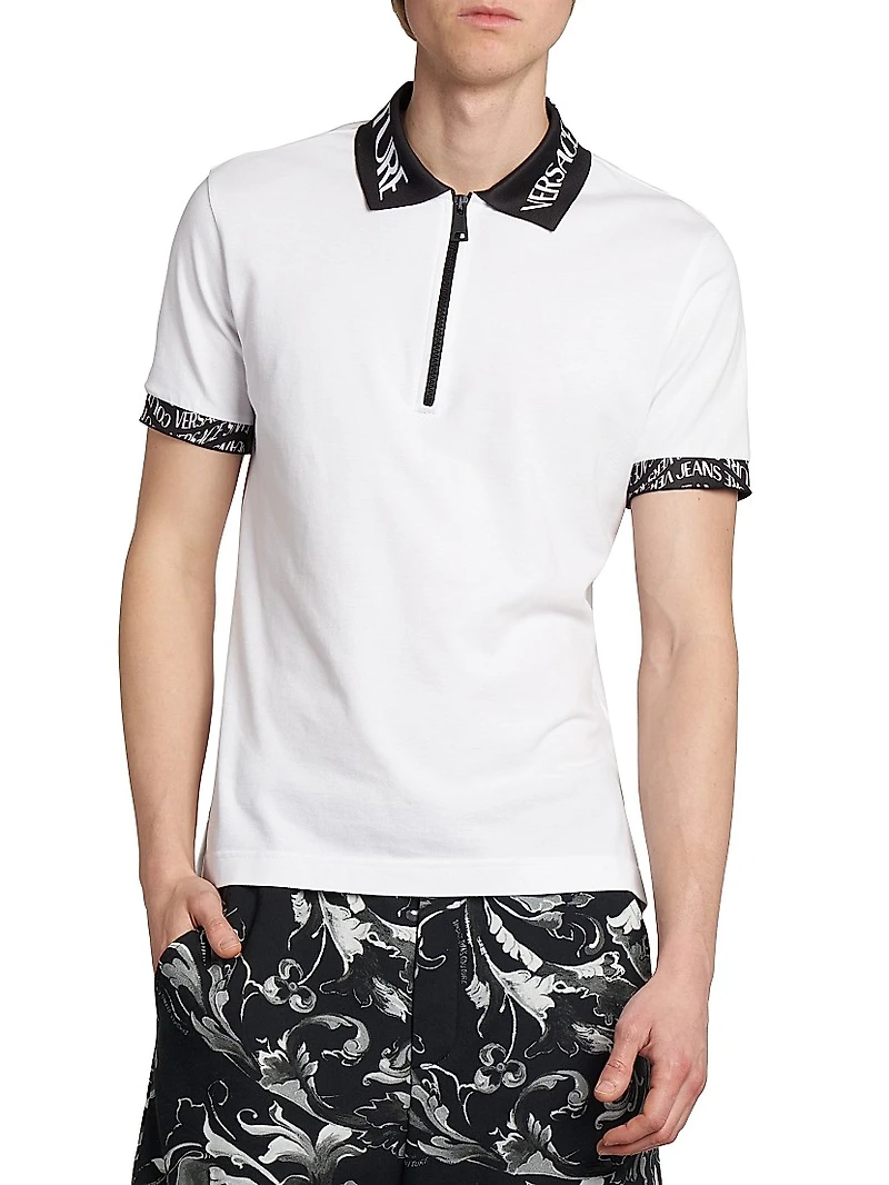 Logo Trim Half-Zip Polo Shirt