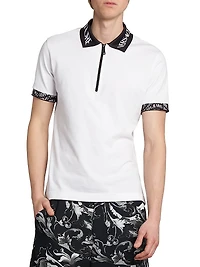 Logo Trim Half-Zip Polo Shirt