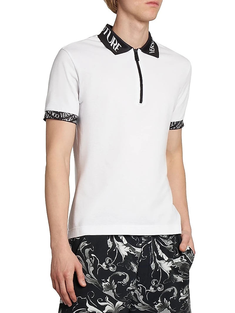 Logo Trim Half-Zip Polo Shirt