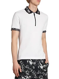Logo Trim Half-Zip Polo Shirt