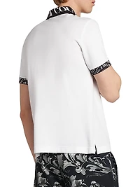 Logo Trim Half-Zip Polo Shirt