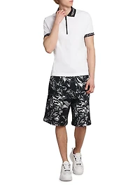 Logo Trim Half-Zip Polo Shirt