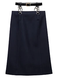 Rush Stitch Skirt with Belt