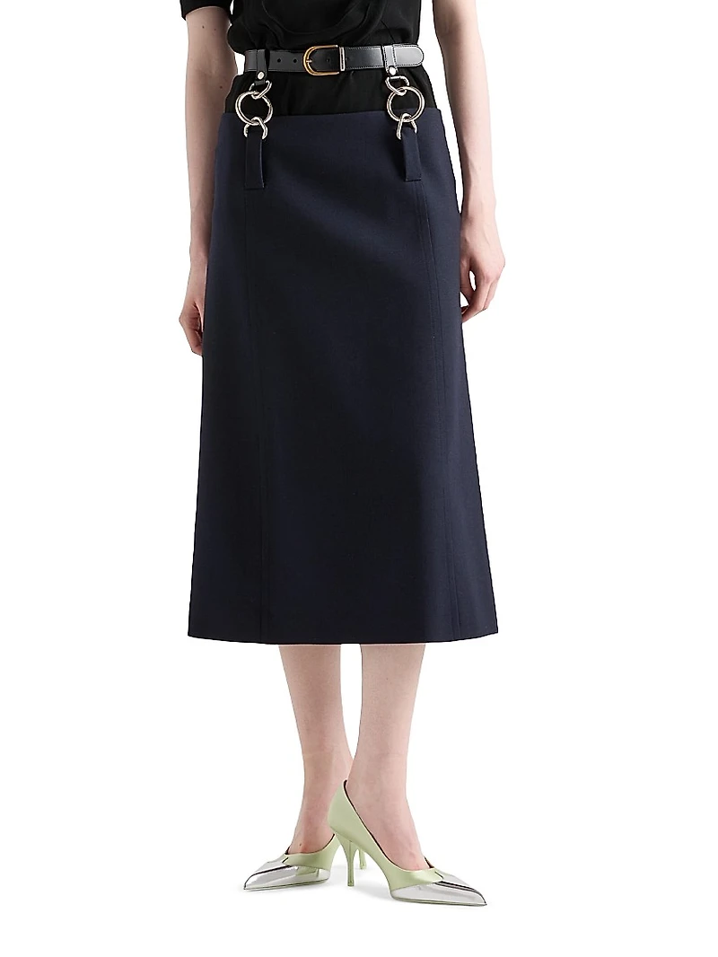 Rush Stitch Skirt with Belt