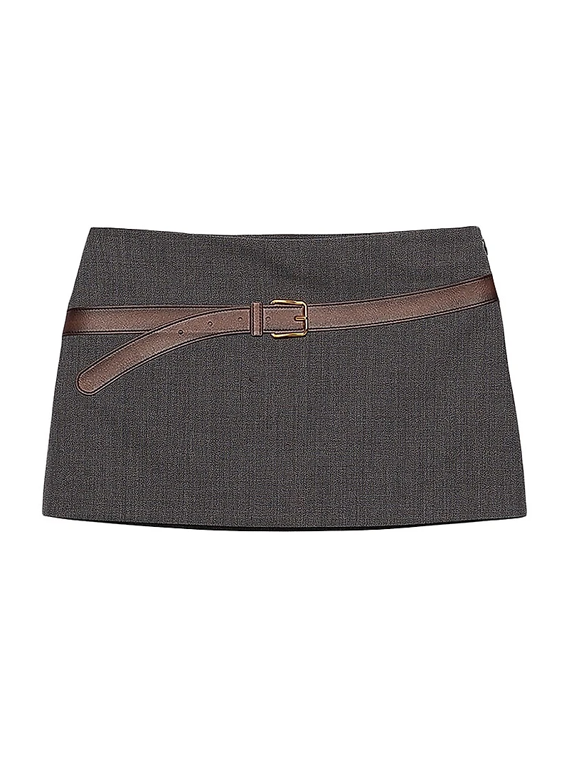 Technical Wool Miniskirt