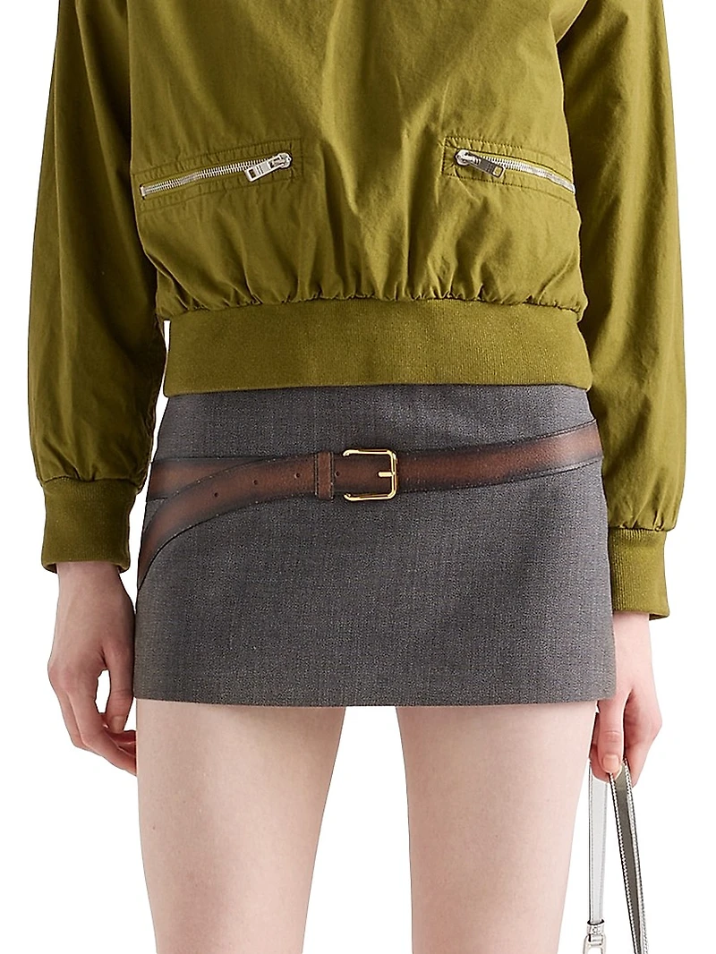 Technical Wool Miniskirt