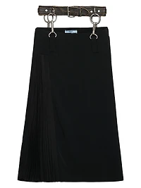 Pleated Cady Crepe Skirt