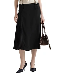 Pleated Cady Crepe Skirt