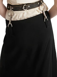 Pleated Cady Crepe Skirt