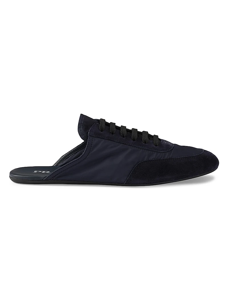 Collapse Re-Nylon and Suede Mules