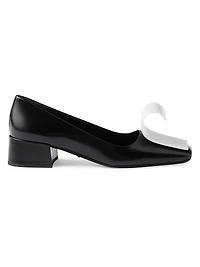 Two-Tone 35MM Brushed Leather Pumps