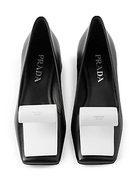 Two-Tone 35MM Brushed Leather Pumps