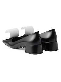 Two-Tone 35MM Brushed Leather Pumps