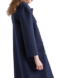 Double-Breasted Technical Tricotine Coat